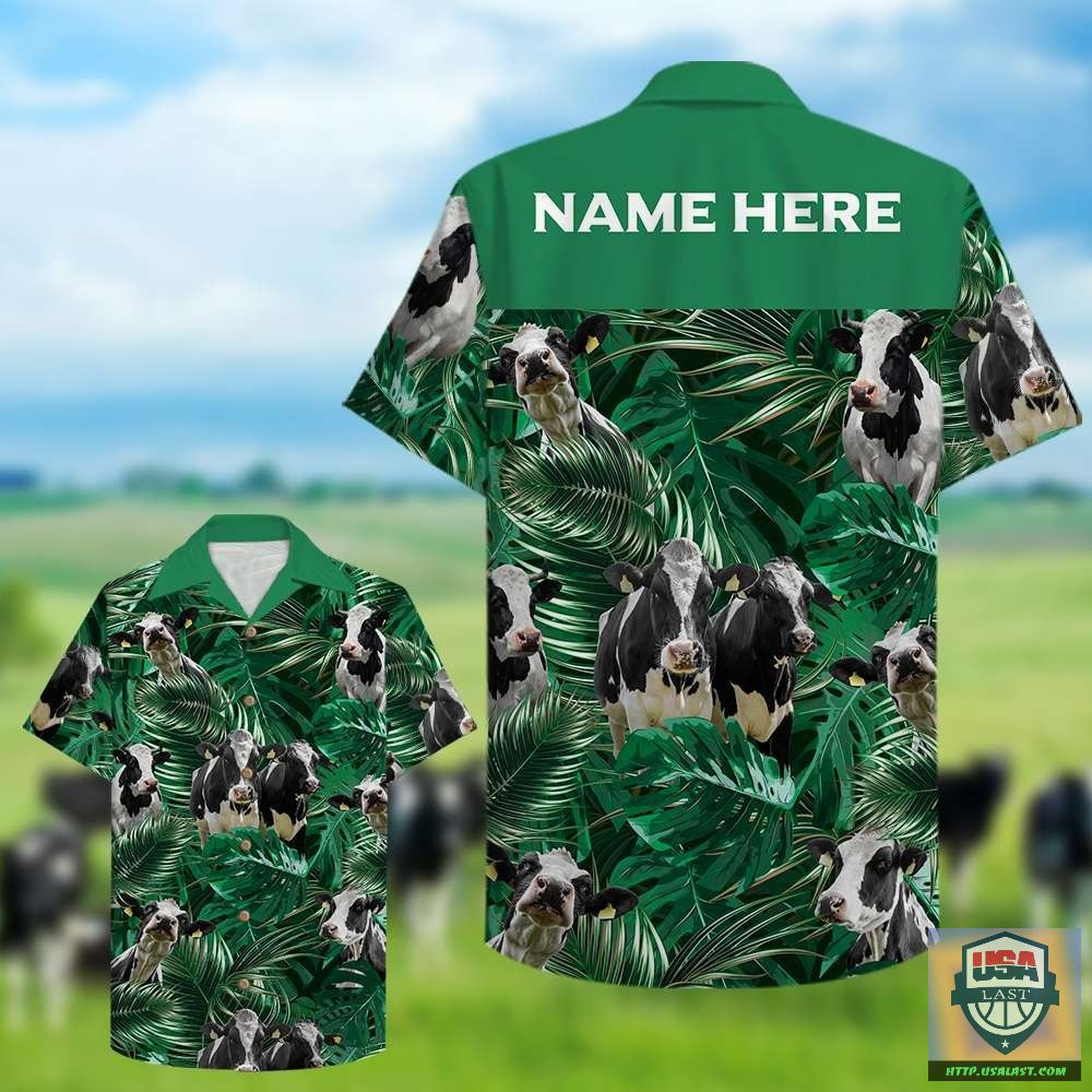 Cow Pattern Custom Farmer’s Name Hawaiian Shirt – Usalast