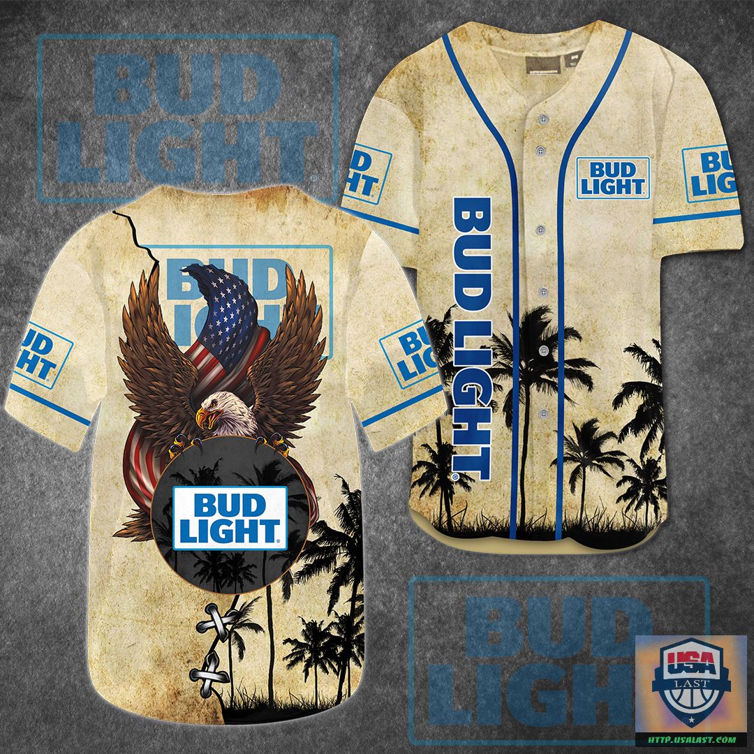 Bud Light Eagle Tropical Baseball Jersey Shirt – Usalast