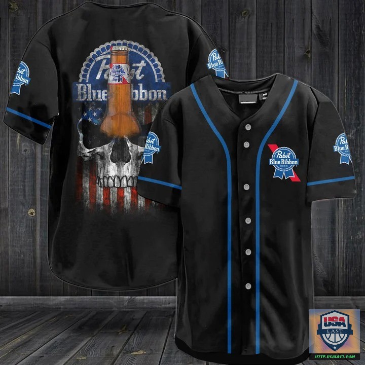 Pabst Blue Ribbon Beer Punisher Skull Baseball Jersey Shirt – Usalast