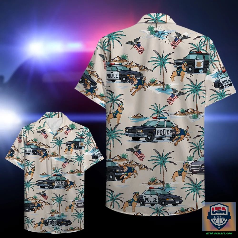 Police Car And Police Dog Aloha Hawaiian Shirt – Usalast
