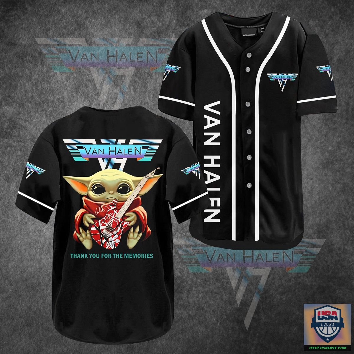 Van Halen Baby Yoda Baseball Jersey Shirt – Usalast