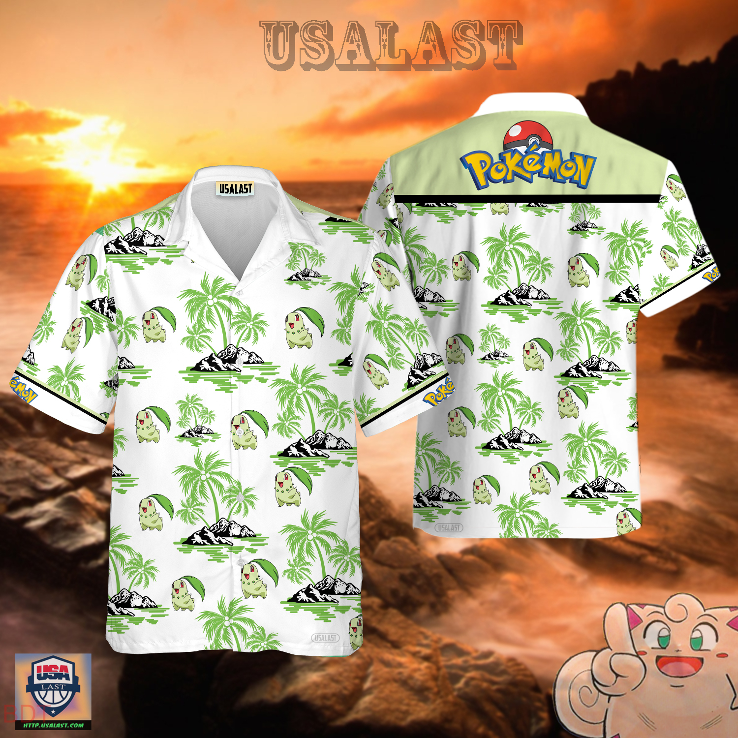 Chikorita Pokemon Hawaiian Shirt – Usalast