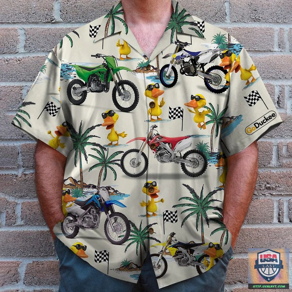 Cruising Duck With Dirt Bike Hawaiian Shirt – Usalast