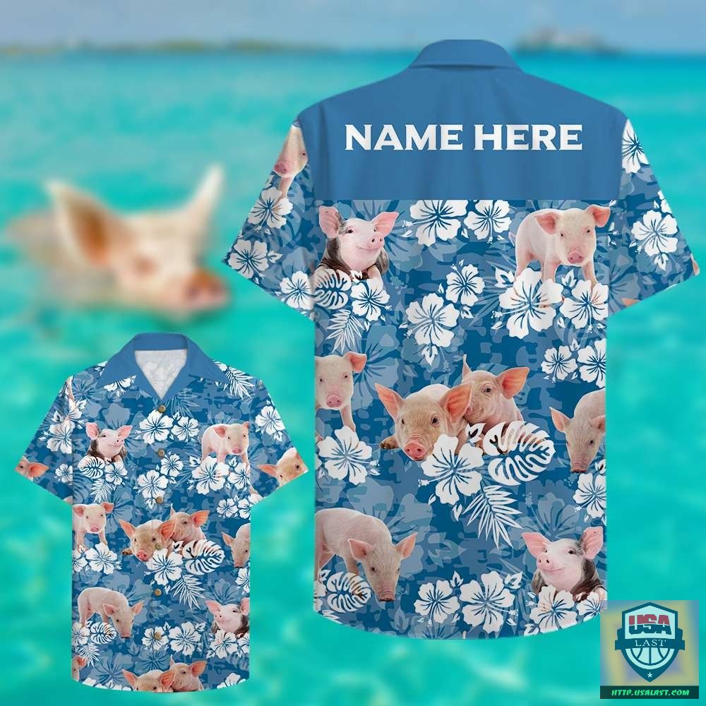 Farm Pig Floral Custom Name Hawaiian Shirt – Usalast