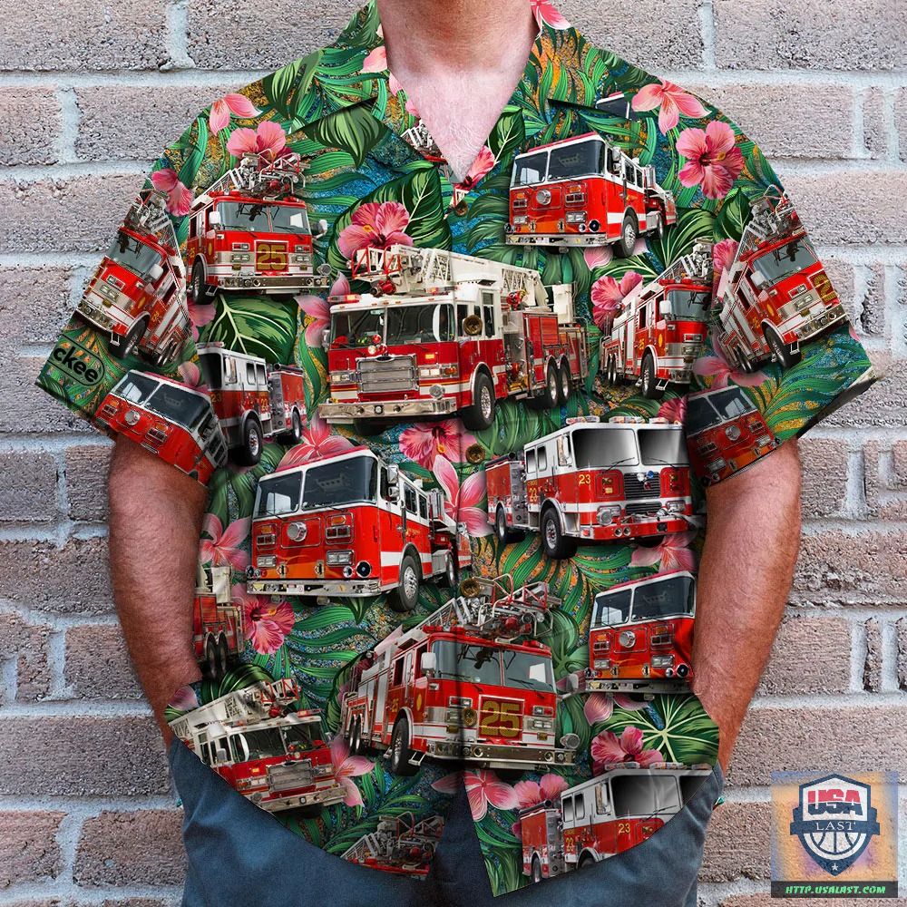Fire Truck Tropical Hawaiian Shirt – Usalast