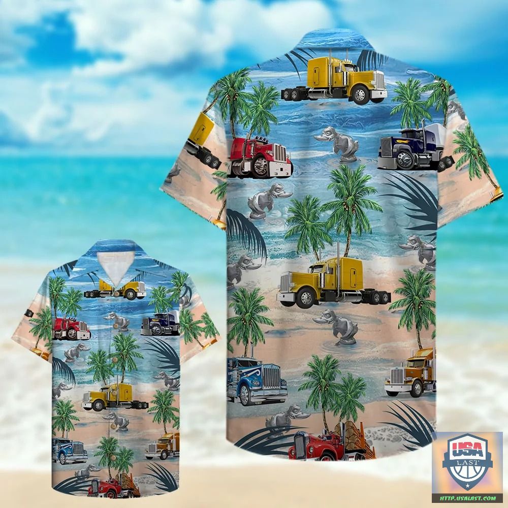 Cruising Duck And Trucker Semitruck Hawaiian Shirt – Usalast