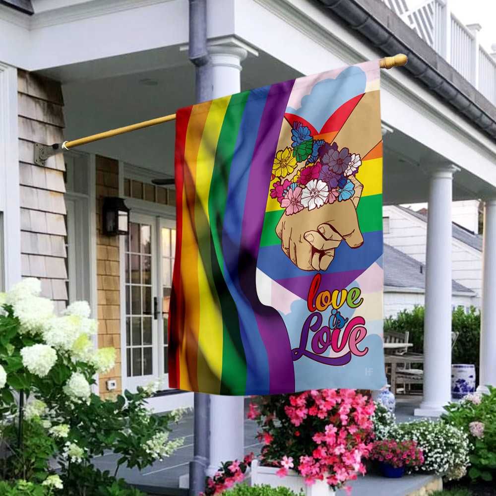 LGBT Flowers Love Is Love House Flag Garden Flag – Hothot