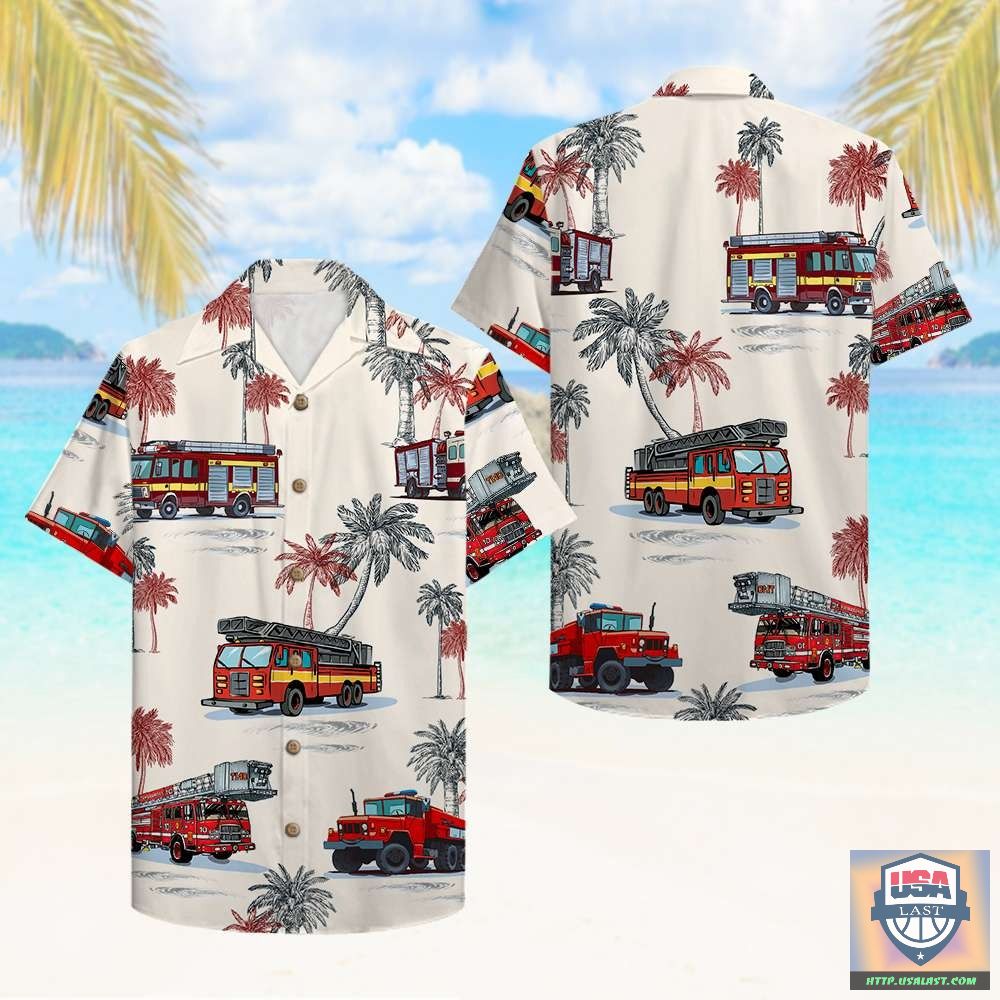 Firefighter Fire Truck Pattern Hawaiian Shirt – Usalast