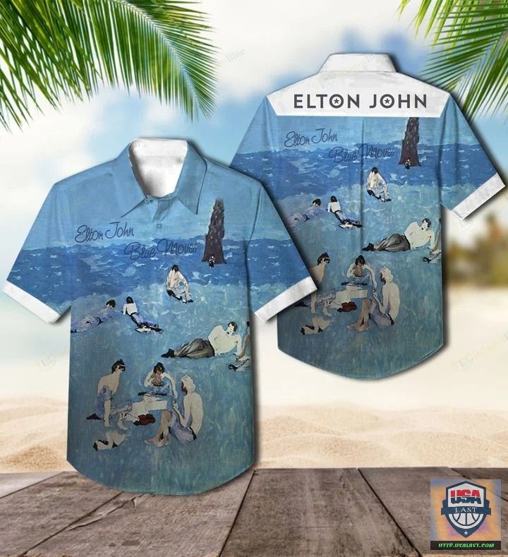Elton John Blue Moves Album Cover Hawaiian Shirt | Usalast