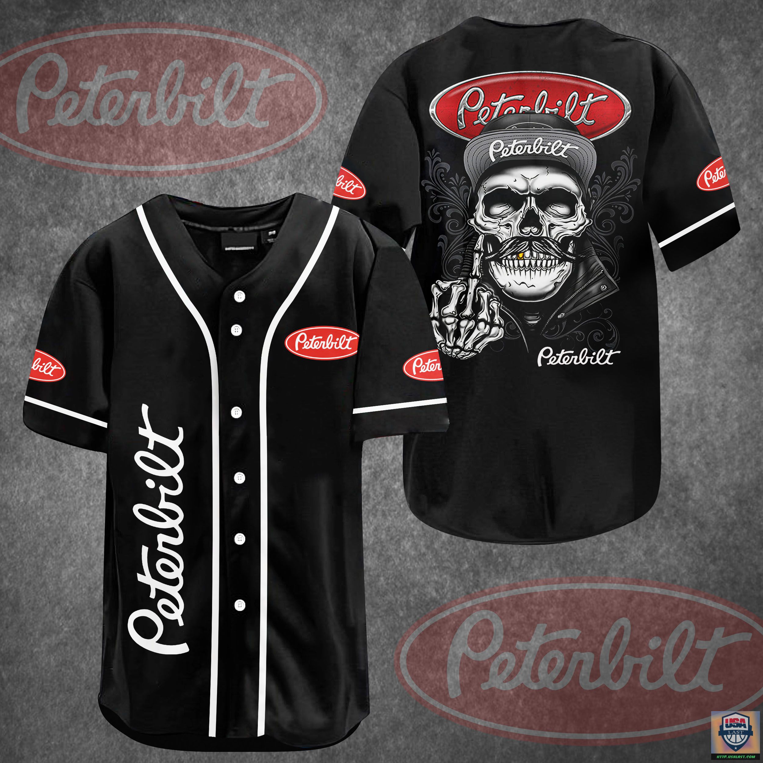 Peterbilt Death Skull Baseball Jersey Shirt – Usalast
