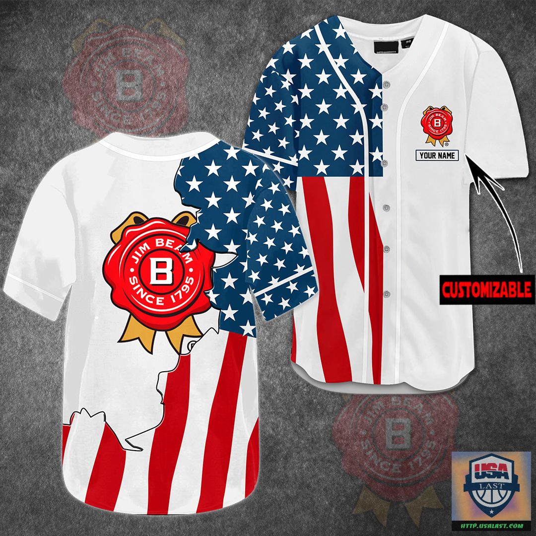 Jim Beam U.S Flag Custom Name Baseball Jersey – Usalast