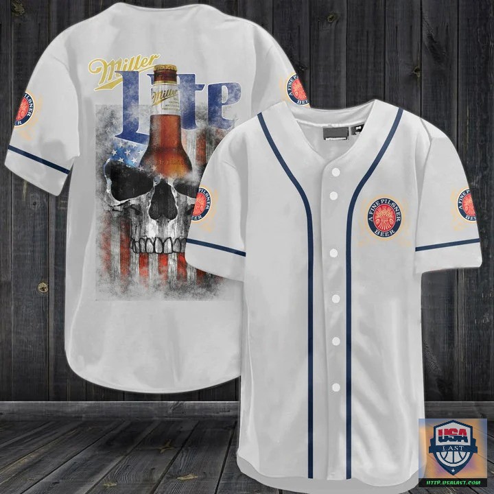 Miller Lite Beer Punisher Skull Baseball Jersey Shirt – Usalast