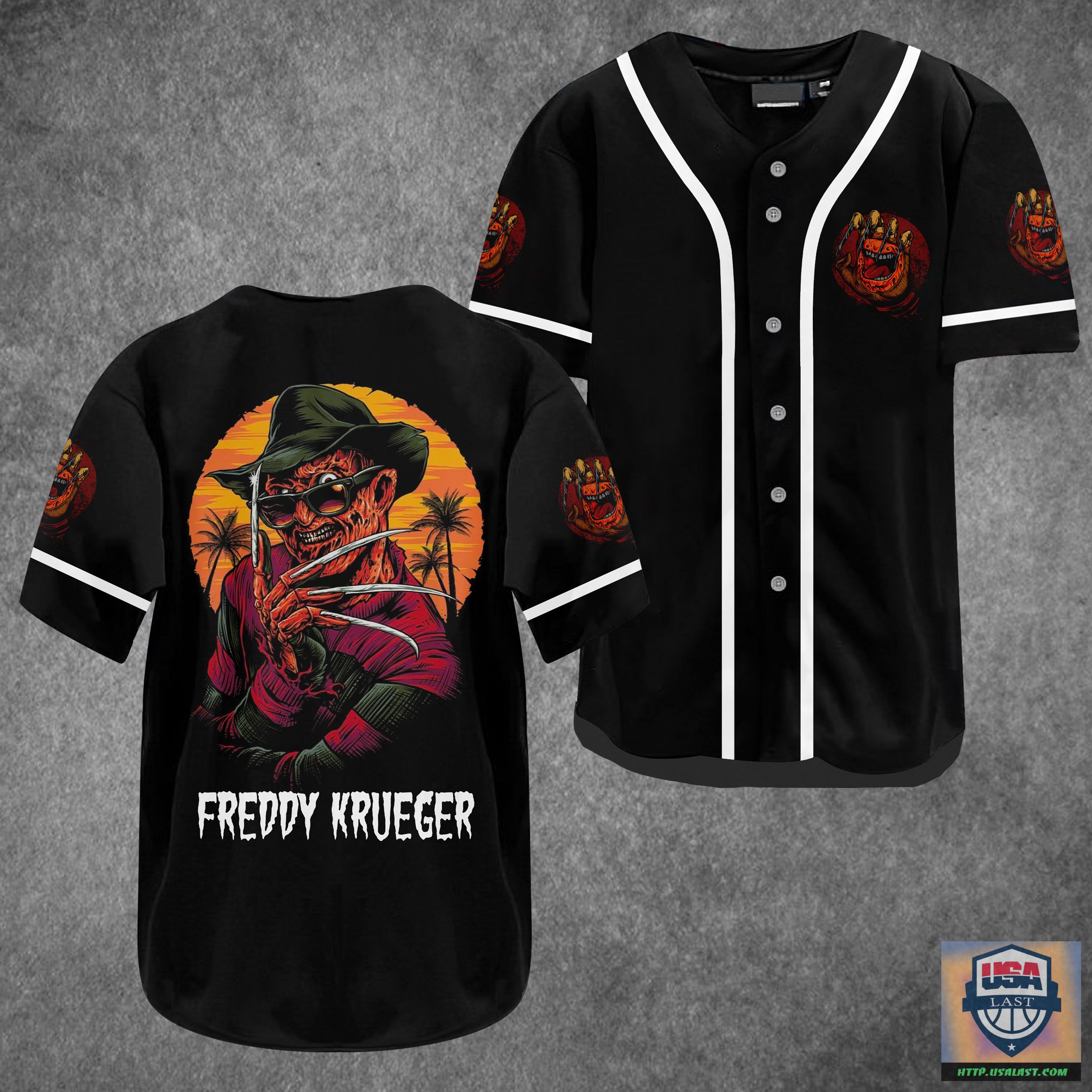 Freddy Krueger White Piping Baseball Jersey – Usalast