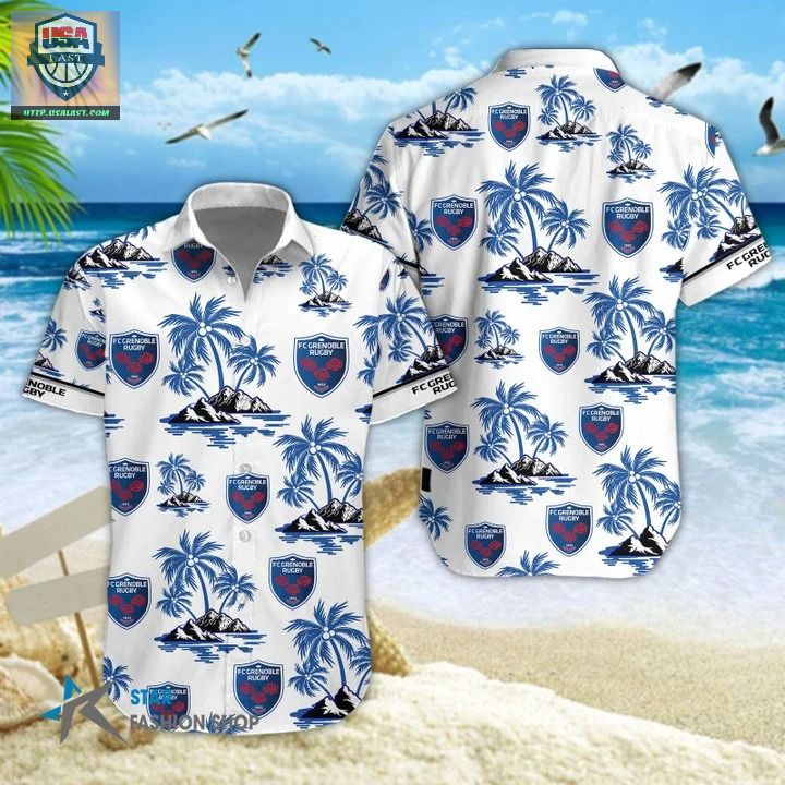 Pro D2 League FC Grenoble Rugby Hawaiian Shirt – Usalast