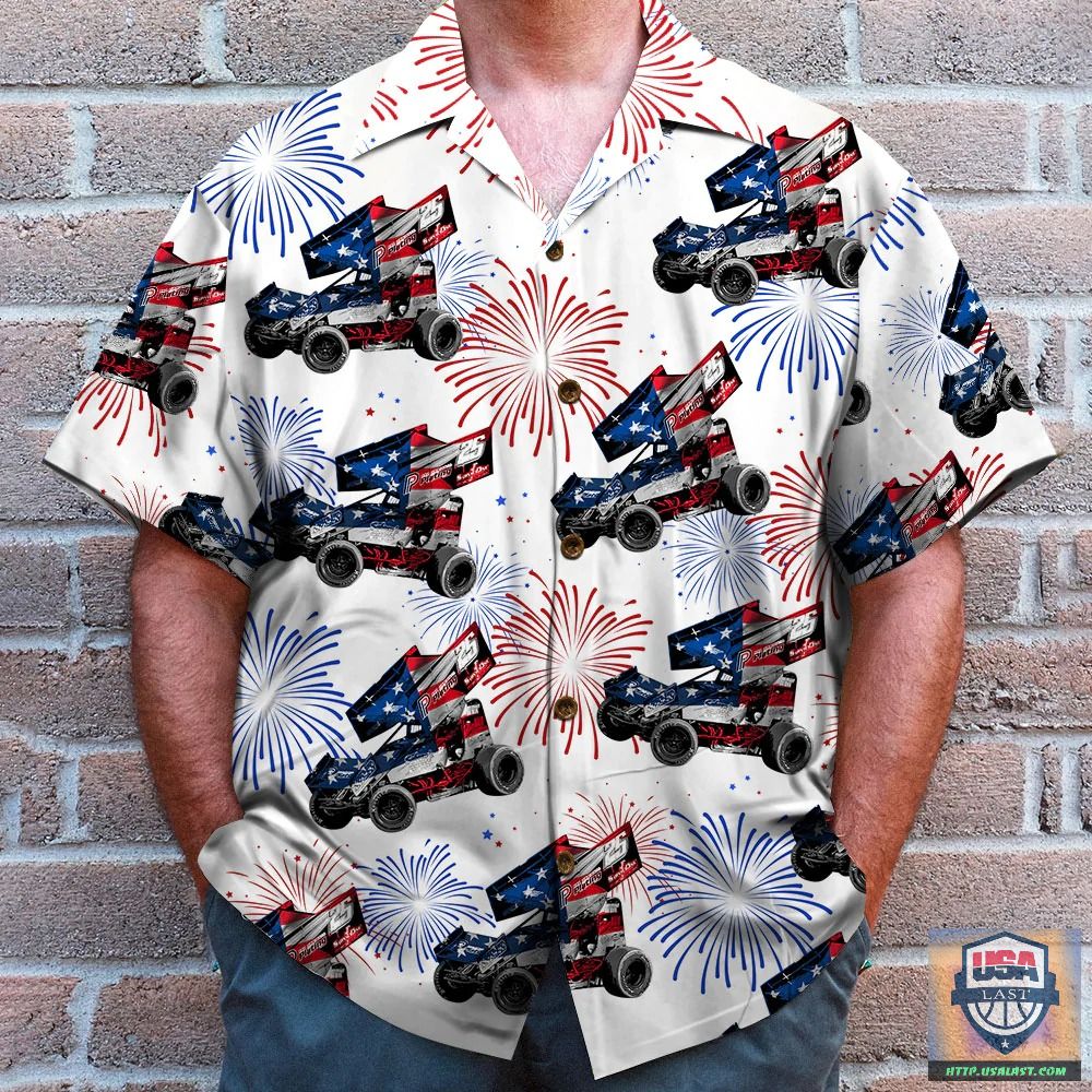 Independence Day Personalized Dirt Track Racing Hawaiian Shirt – Usalast