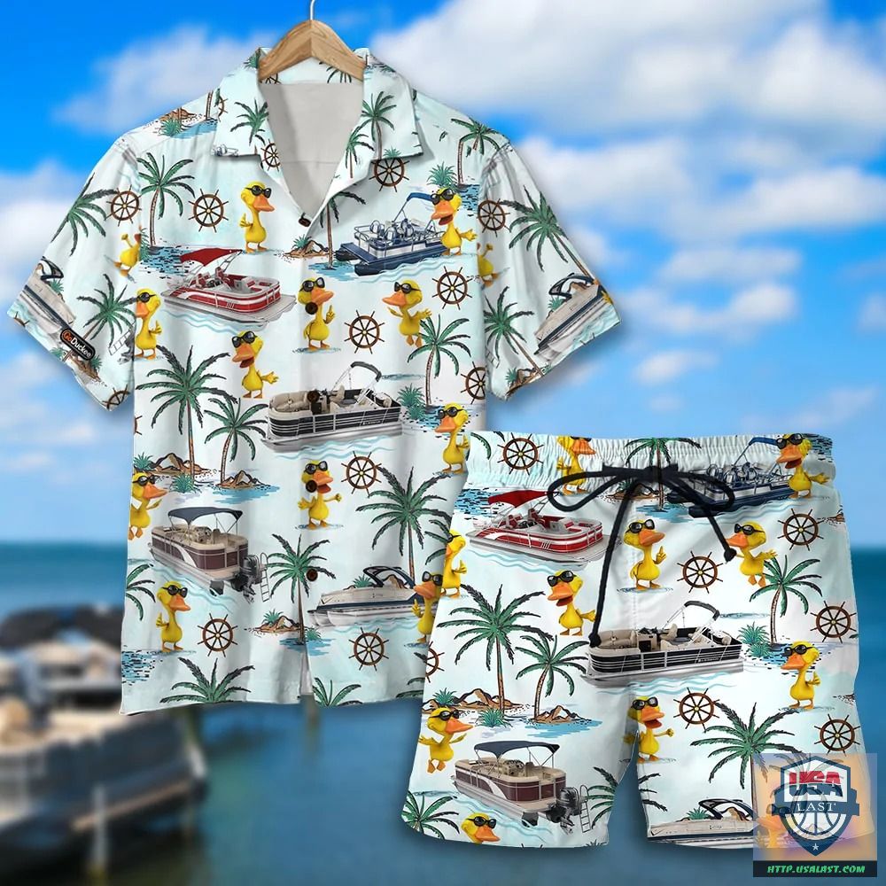 Pontoon And Swag Duck Palm Tree Hawaiian Shirt – Usalast