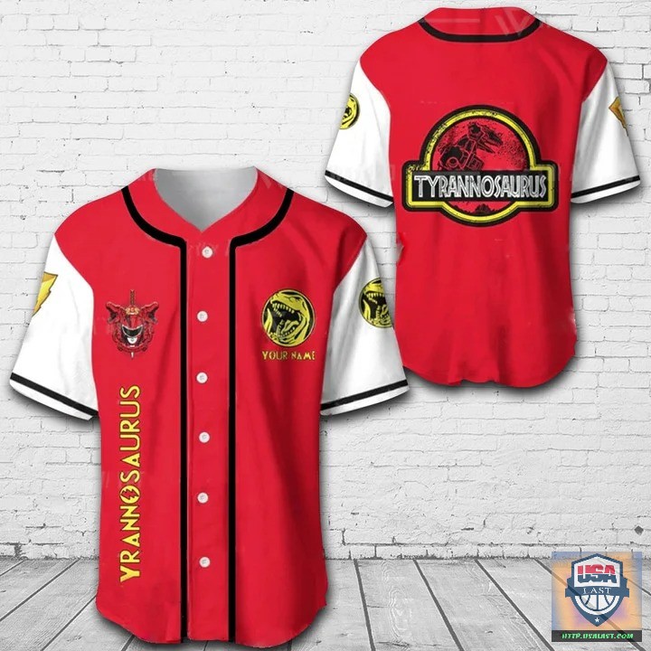 Tyrannosaurous Mighty Morphin Power Rangers Baseball Jersey Shirt – Usalast
