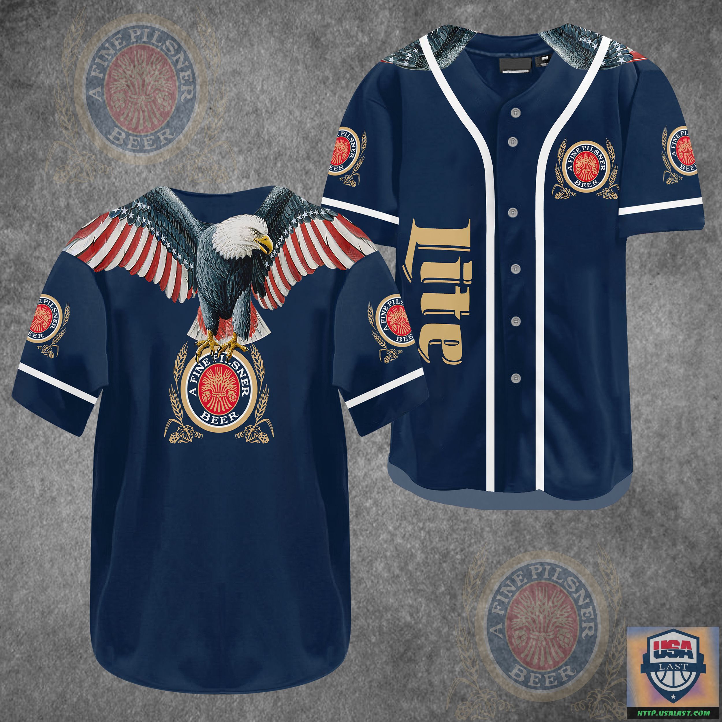Eagle With Lite Beer Baseball Jersey Shirt – Usalast
