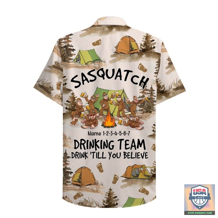 Bigfoot Sasquatch Drinking Team Drink Till You Believe Hawaiian Shirt – Usalast