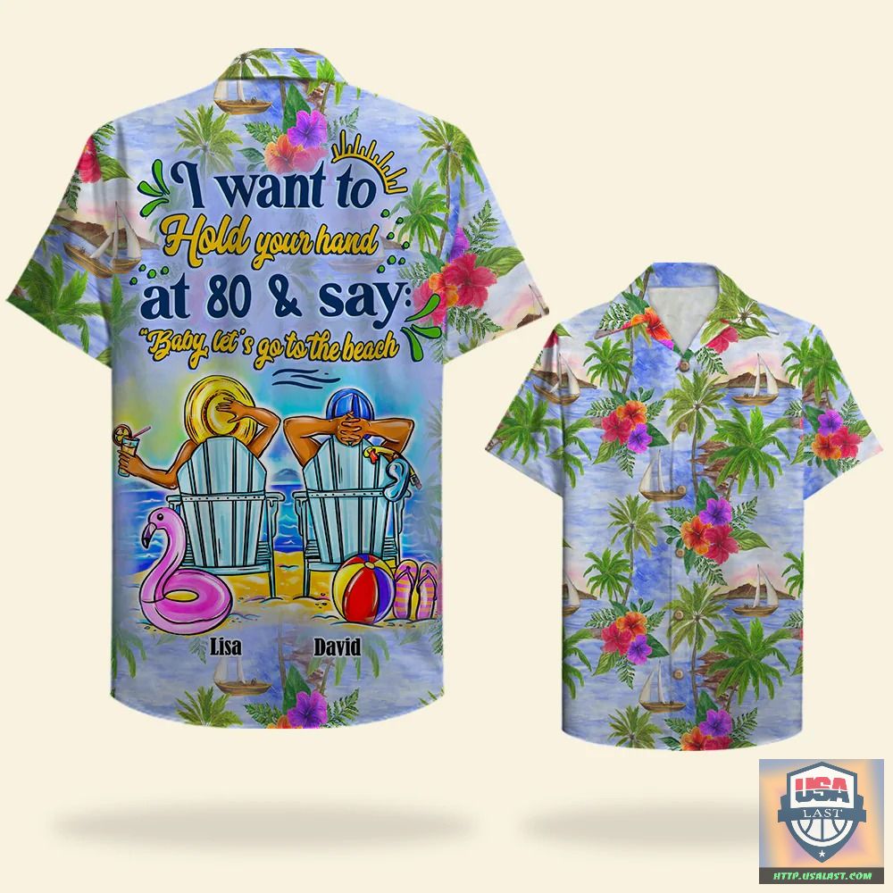 Couple Baby Let’s Go To The Beach Personalized Hawaiian Shirt – Usalast