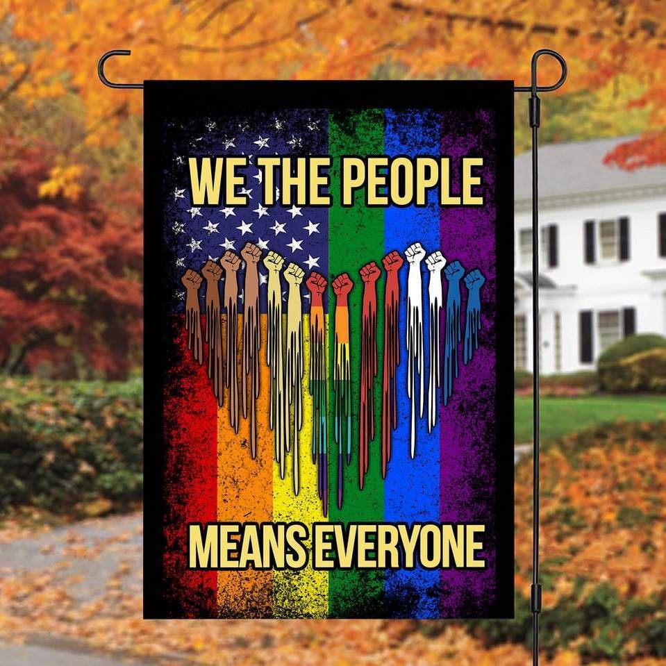 We The People Means Everyone Lgbt Peace Sign House Flag Garden Flag – Hothot