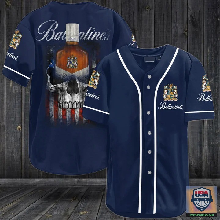 Ballantines Whisky Punisher Skull Baseball Jersey Shirt – Usalast