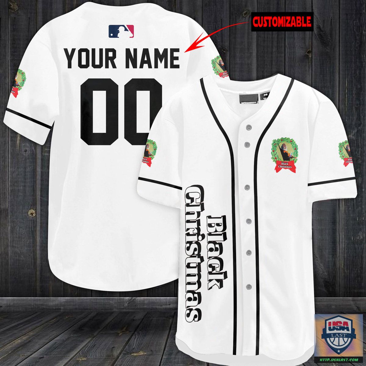 Black Christmas Halloween Personalized Baseball Jersey Shirt – Usalast