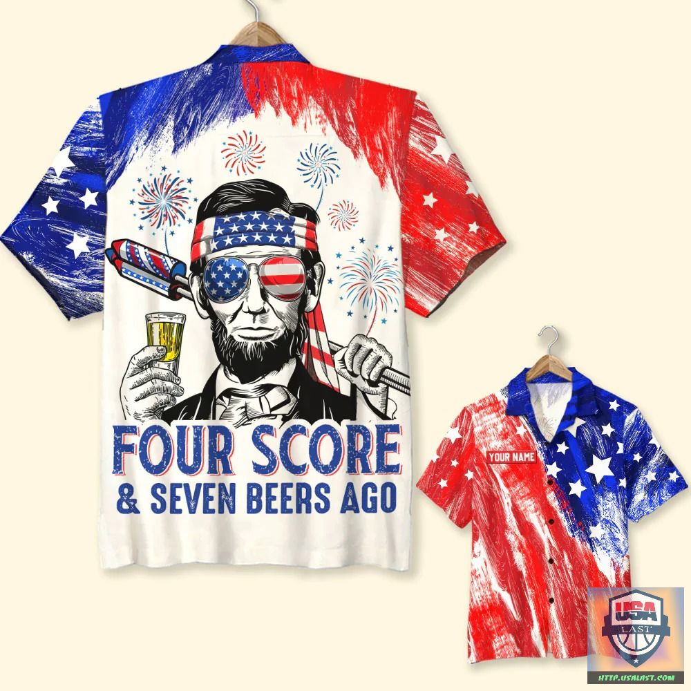 Four Score & Seven Beers Ago Custom Name Hawaiian Shirt – Usalast