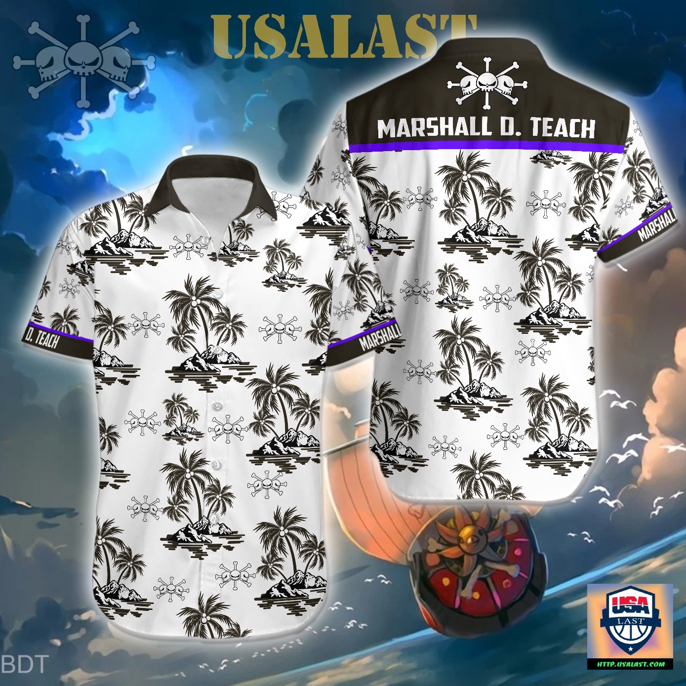[Available] One Piece Marshall D. Teach Blackbeard Hawaiian Shirt - Usalast