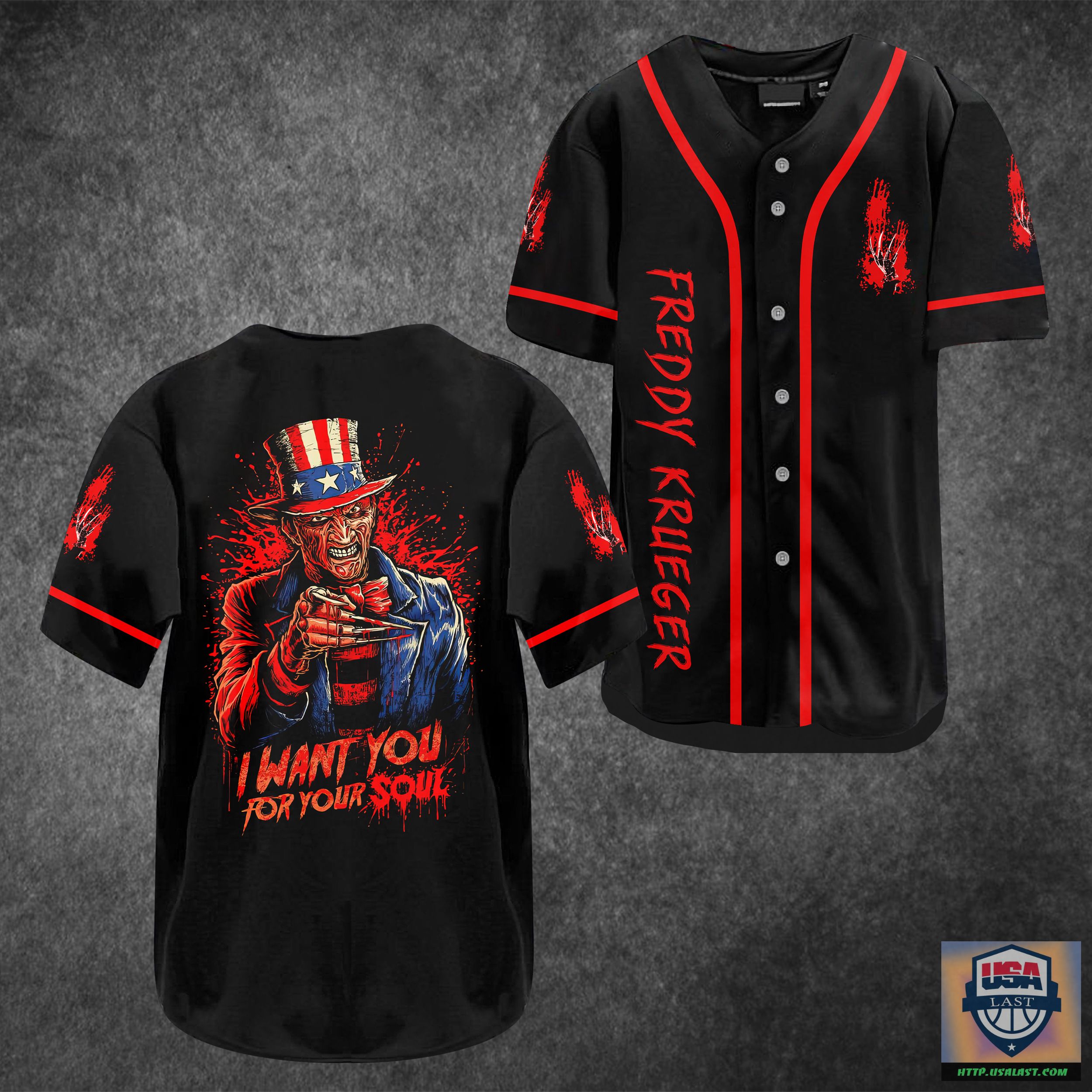 Freddy Krueger I Want You For Your Soul Baseball Jersey – Usalast