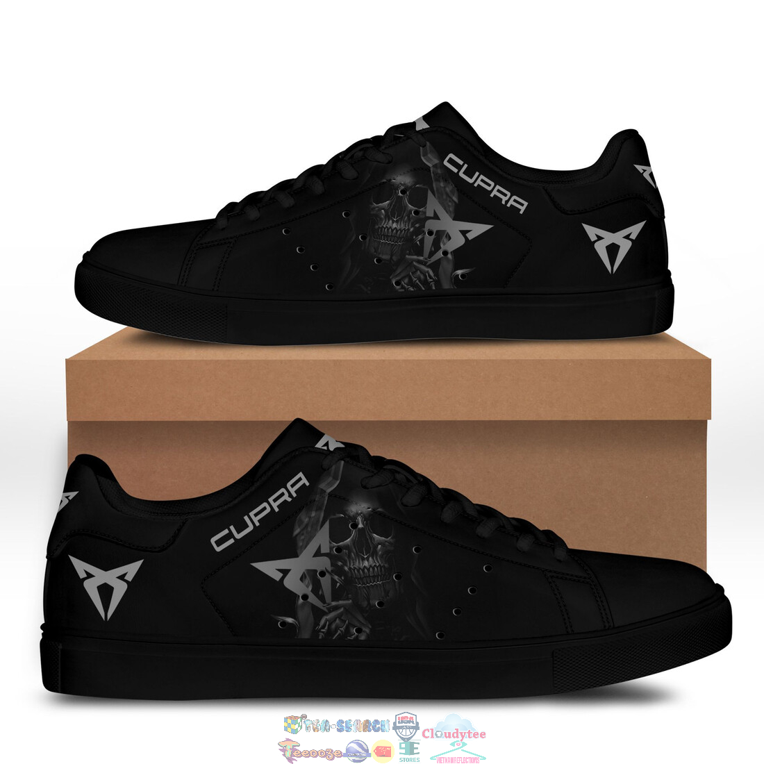Cupra Black Skull Stan Smith Low Top Shoes – Saleoff