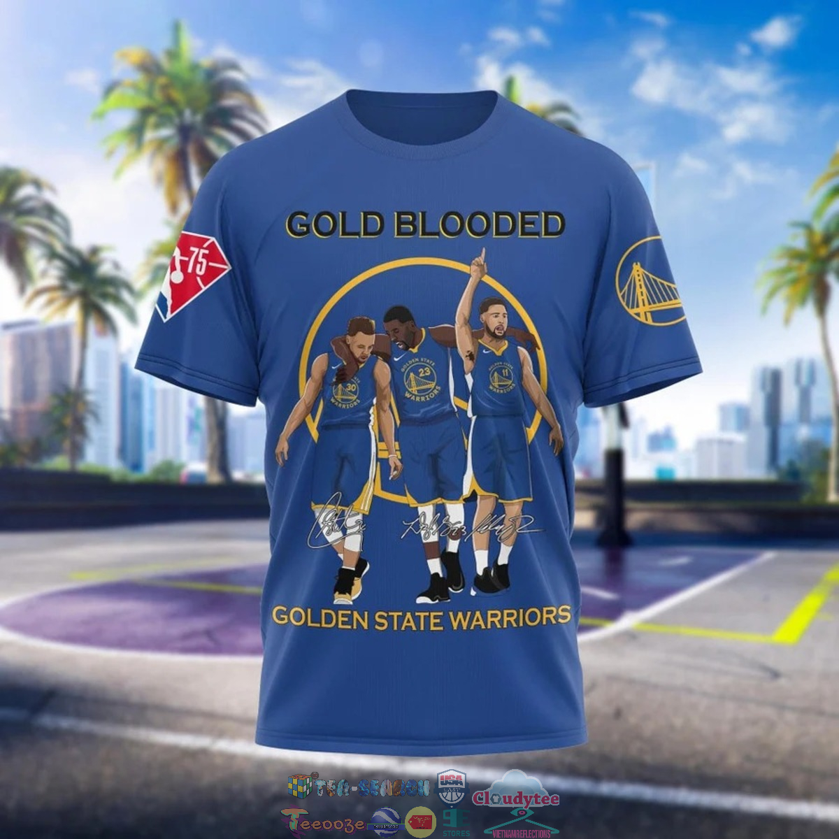 Gold Blooded Golden State Warriors Blue 3D Shirt – Saleoff