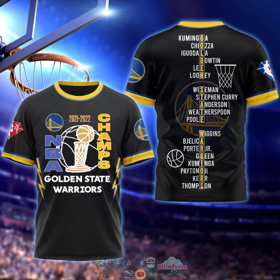 2021-2022 NBA Champs Golden State Warriors 3D Shirt – Saleoff