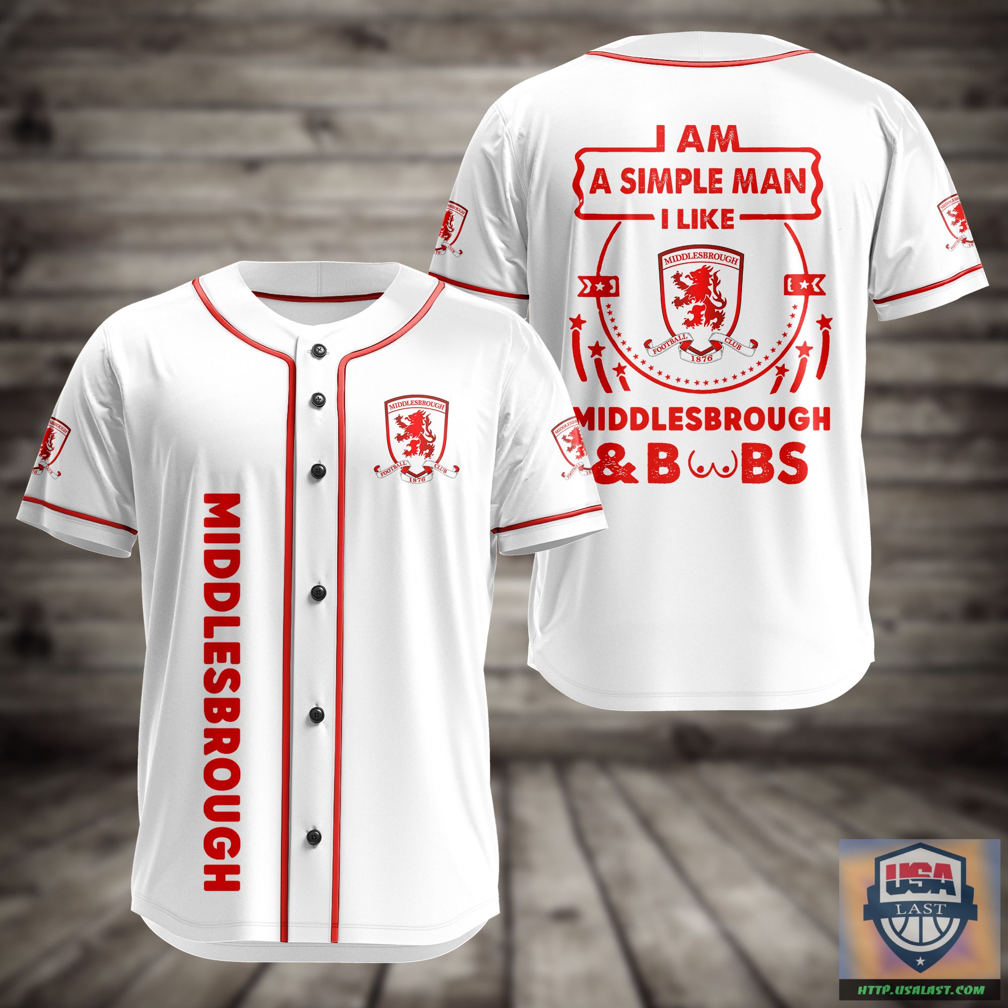 I Am Simple Man I Like Middlesbrough And Boobs Baseball Jersey – Usalast