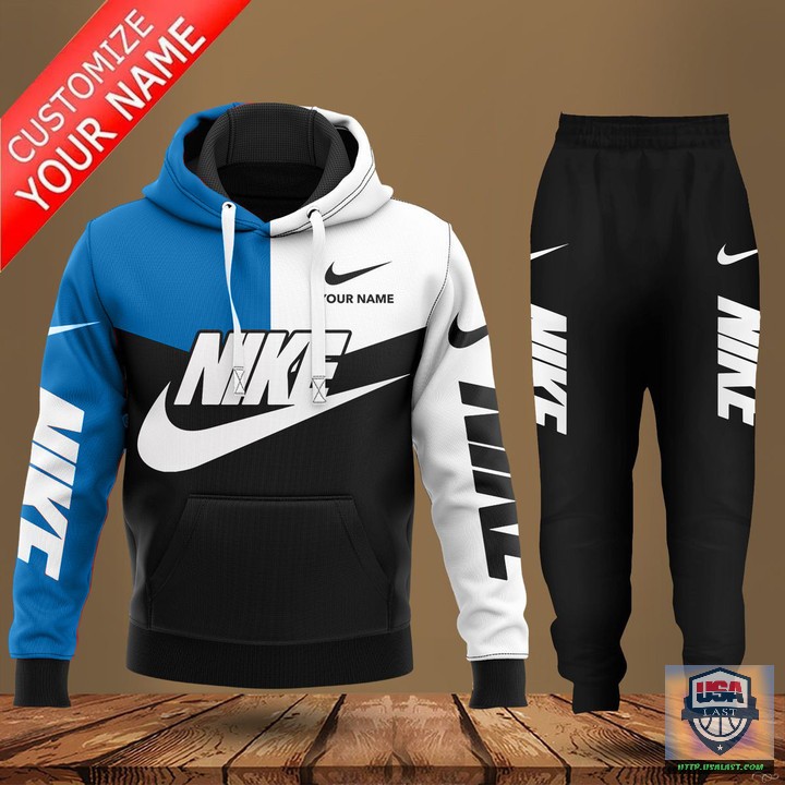 Nike Blue Black Personalized Hoodie Jogger Pants 25 – Usalast