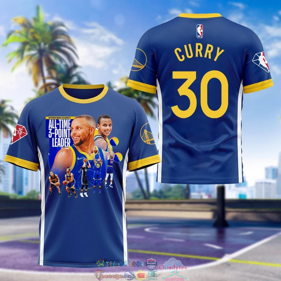 All Time 3 Point Leader Curry 30 Golden State Warriors 3D shirt – Saleoff