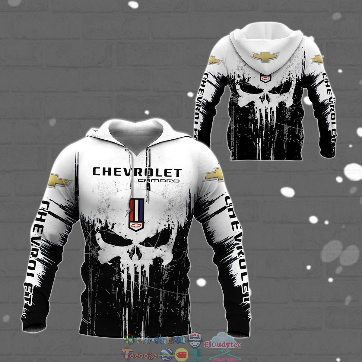 Chevrolet Camaro Skull ver 1 3D hoodie and t-shirt – Saleoff