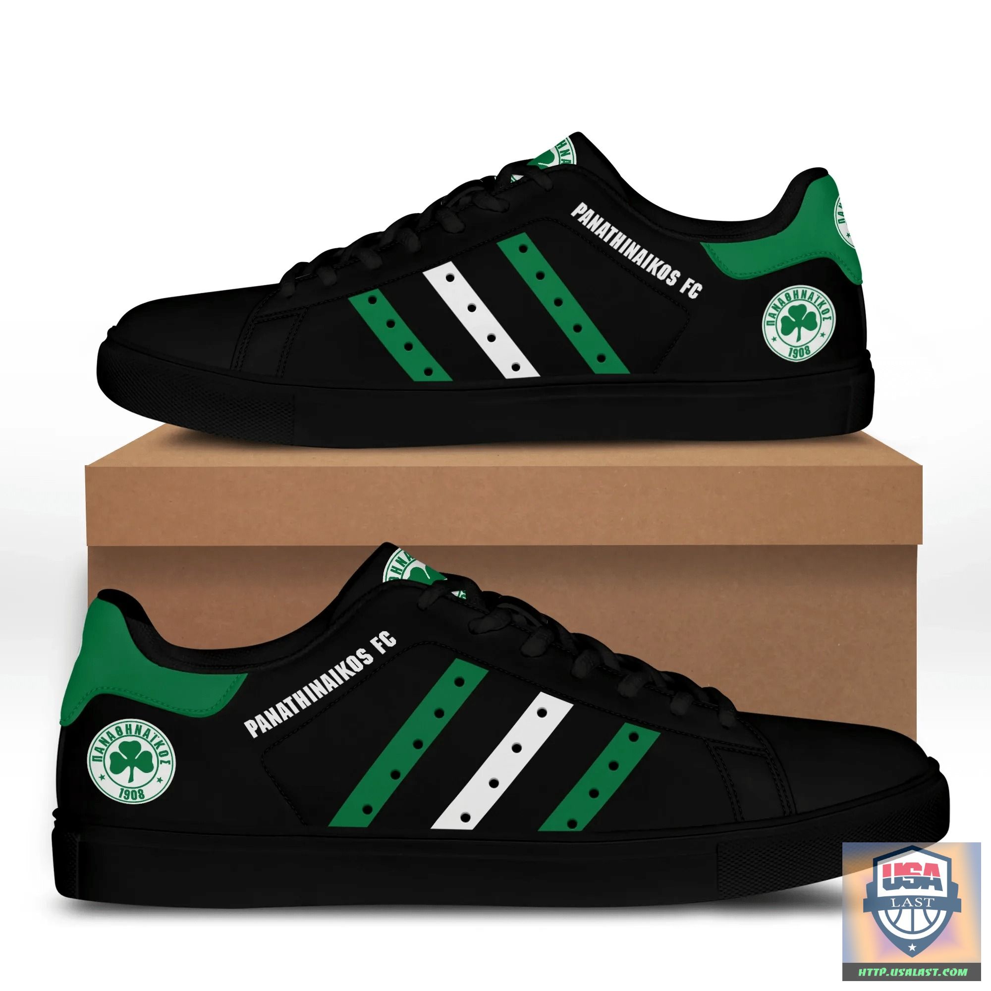 Panathinaikos F.C Red White Line Skate Low Top Shoes – Usalast