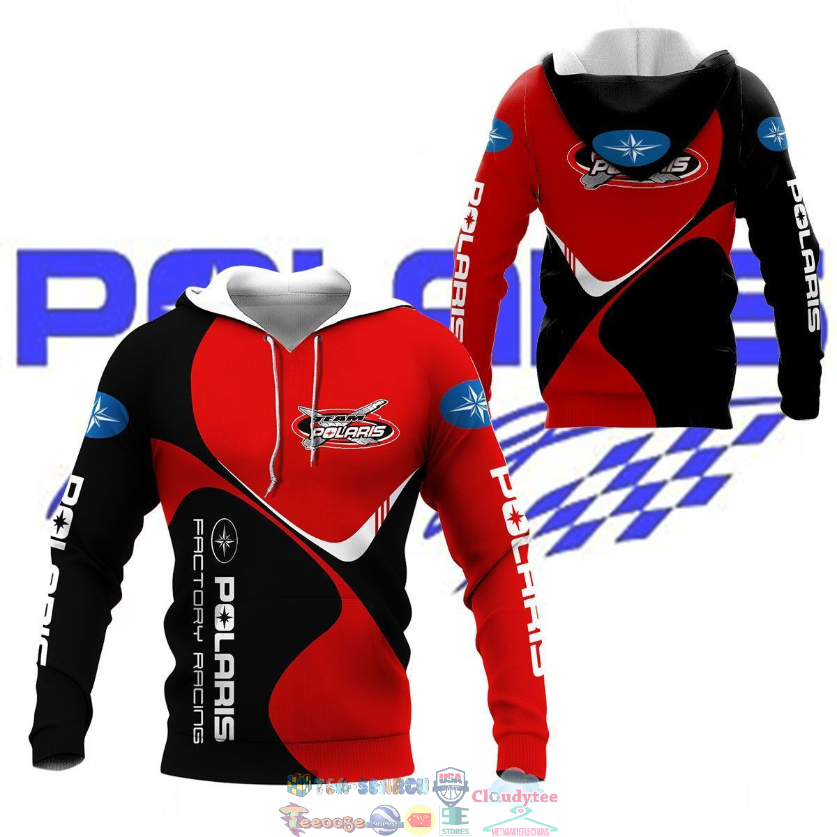 Polaris Factory Racing Red 3D hoodie and t-shirt – Saleoff