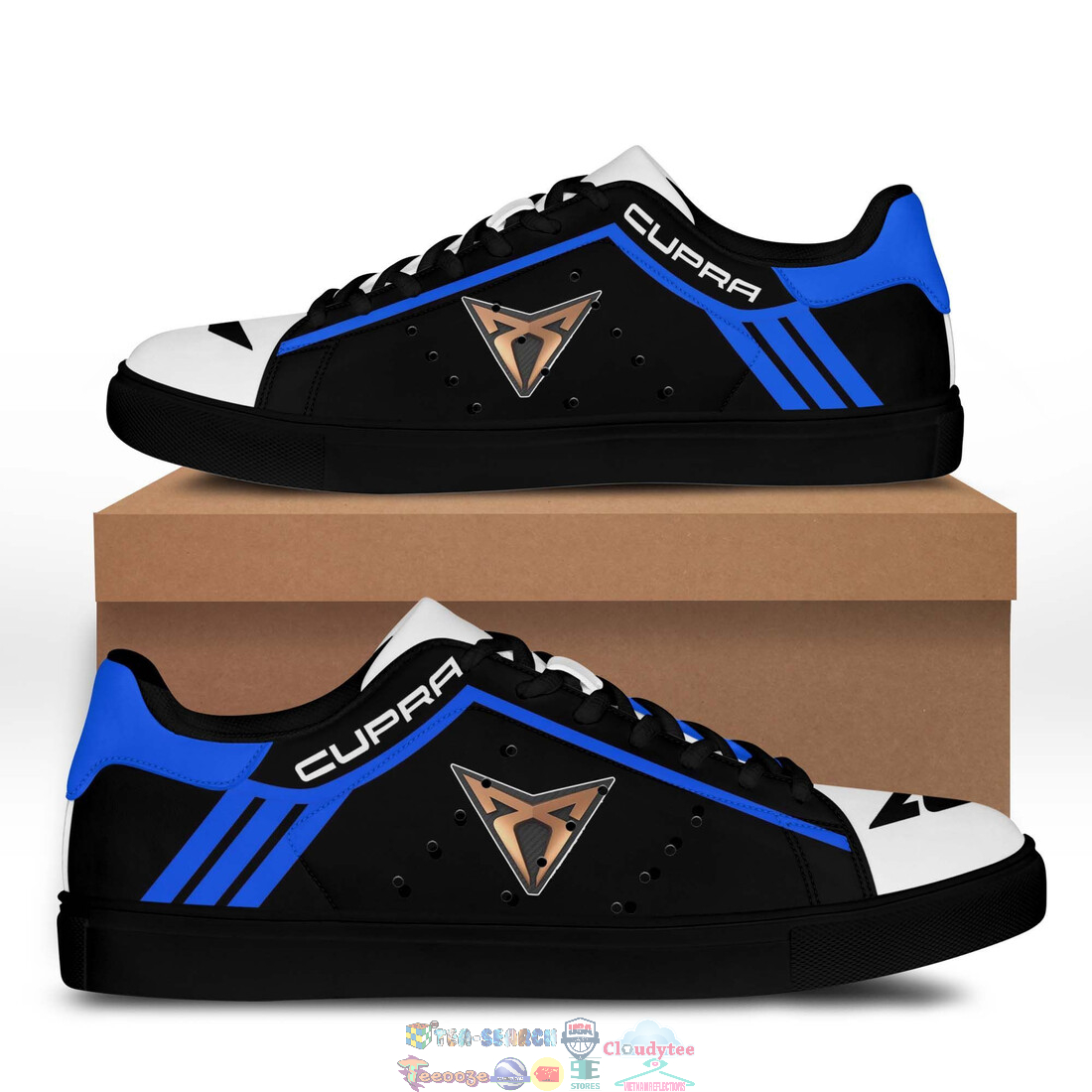 Cupra Blue Black Stan Smith Low Top Shoes – Saleoff