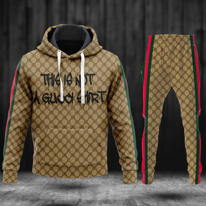 This Is Not A Gucci Shirt Brown Hoodie Jogger Pants 111 – Usalast