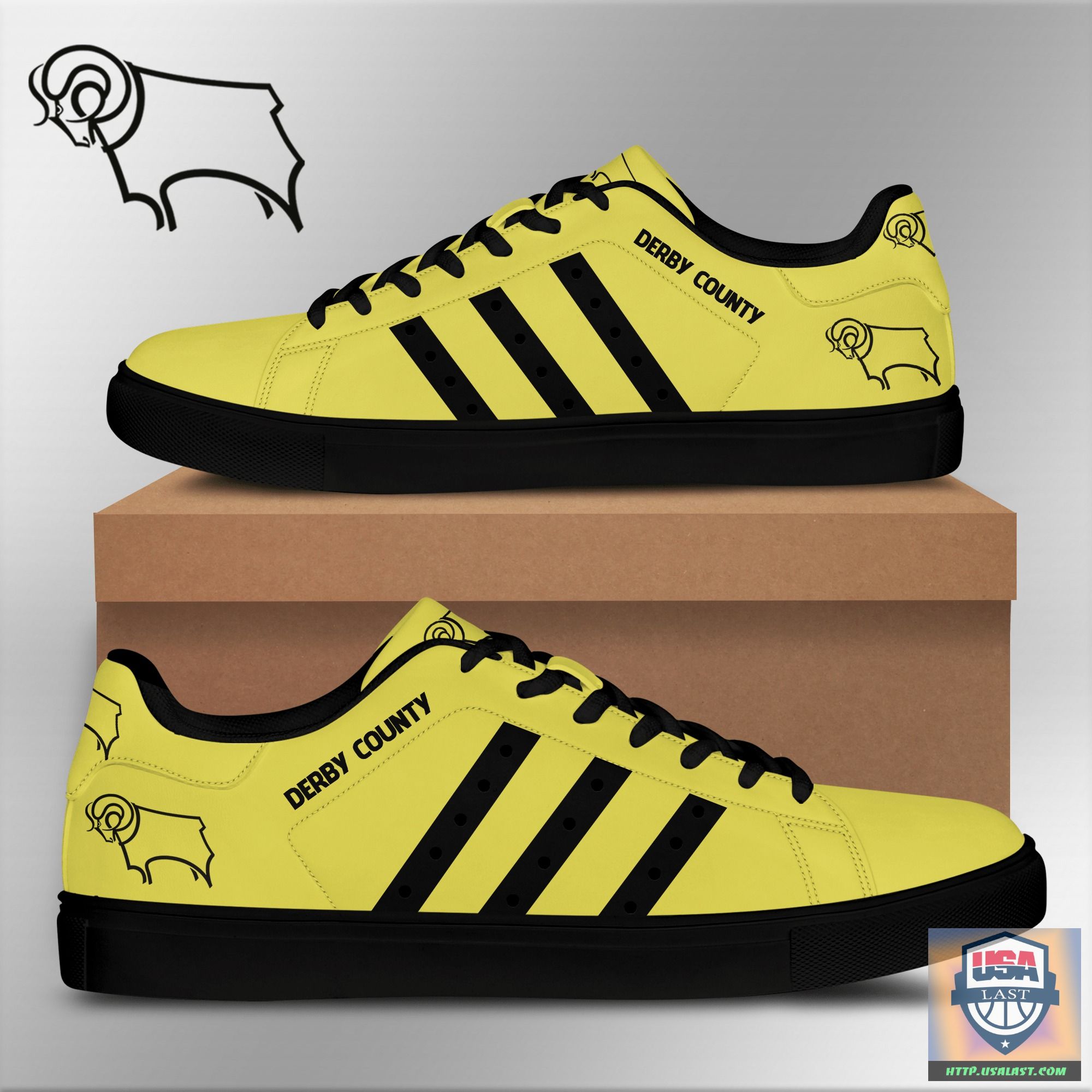 Derby County F.C Yellow Stan Smith Shoes V3 – Usalast
