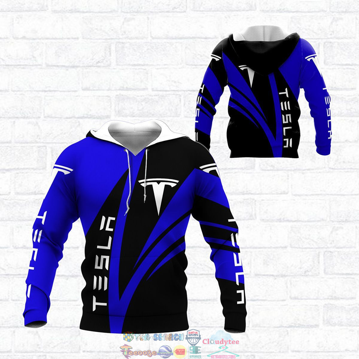 Tesla Blue ver 1 3D hoodie and t-shirt- Saleoff