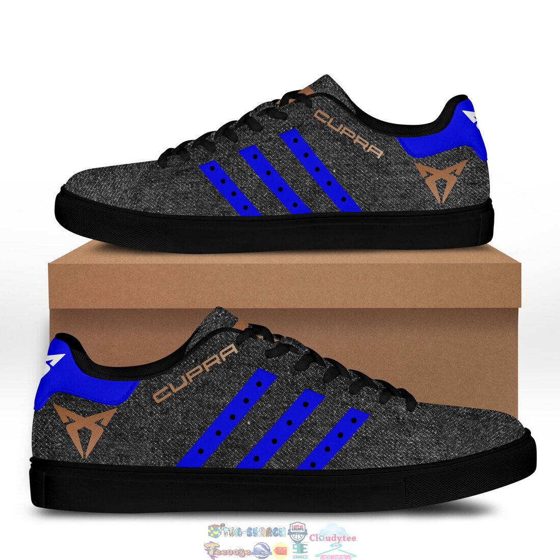 Cupra Blue Stripes Style 2 Stan Smith Low Top Shoes – Saleoff