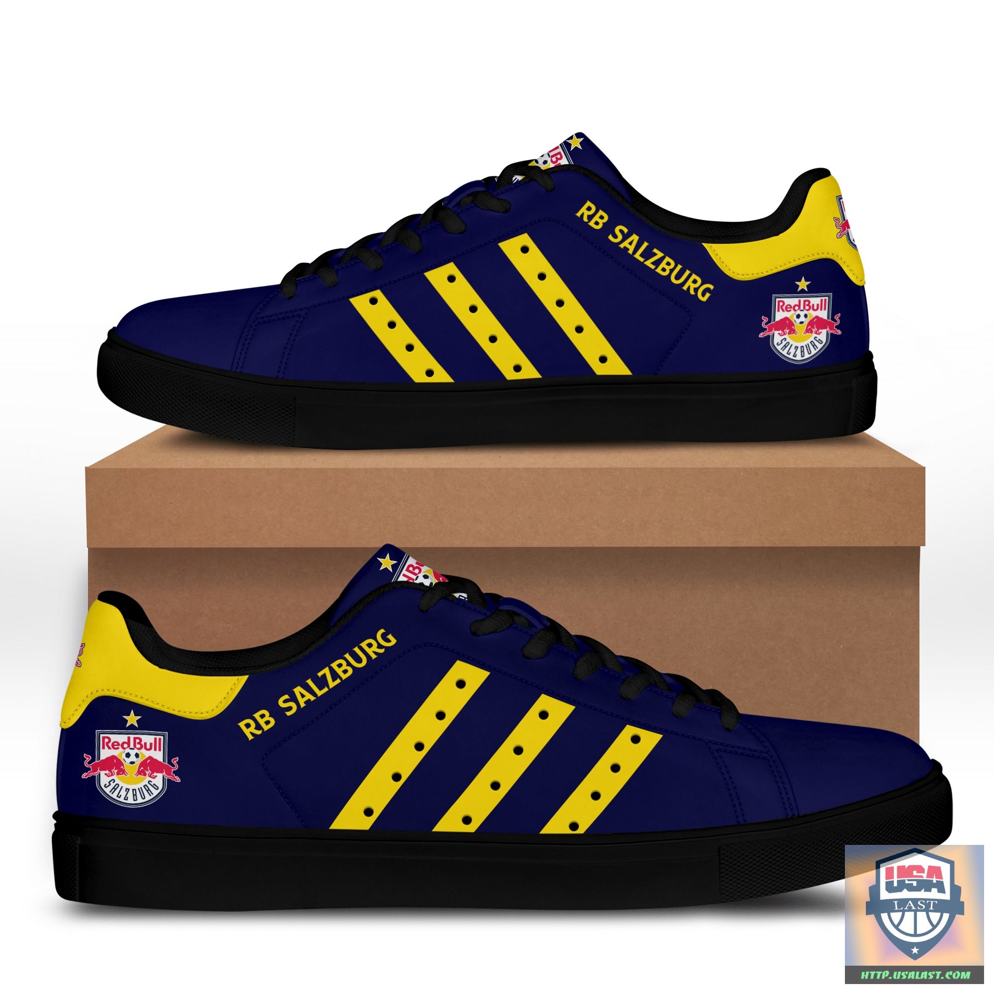 FC Red Bull Salzburg Blue Stan Smith Shoes – Yellow Stripes – Usalast