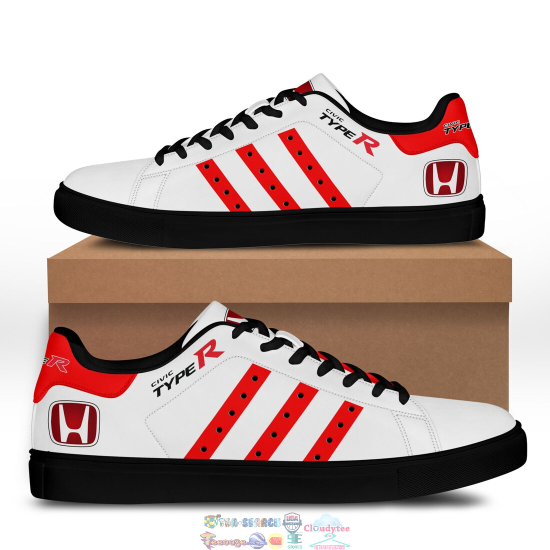Honda Civic Type R Red Stripes Stan Smith Low Top Shoes – Saleoff