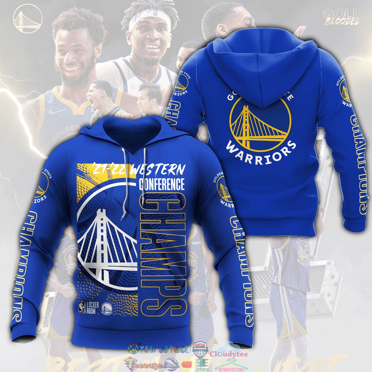 Golden State Warriors 21-22 Conference Champs Blue 3D hoodie and t-shirt – Saleoff