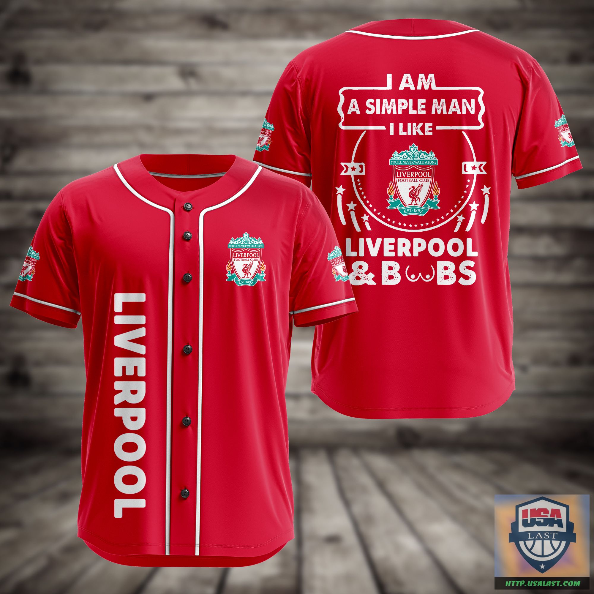I Am Simple Man I Like Liverpool And Boobs Baseball Jersey – Usalast