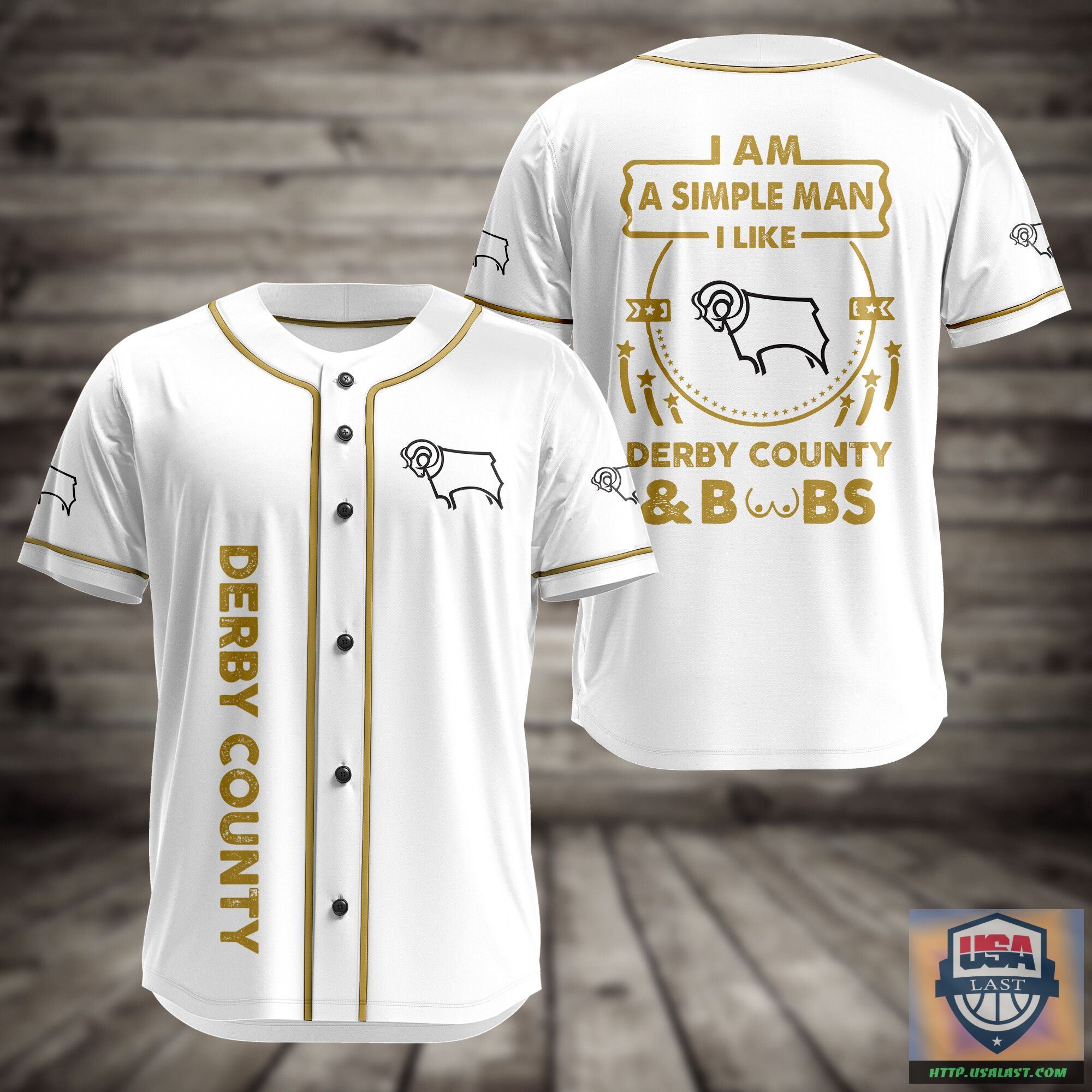 I Am Simple Man I Like Derby County And Boobs Baseball Jersey – Usalast