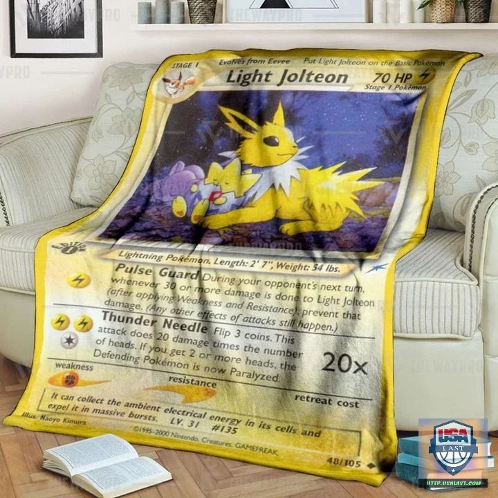 Pokémon Light Jolteon 1st Edition Soft Blanket, Quilt And Woven Blanket – Usalast
